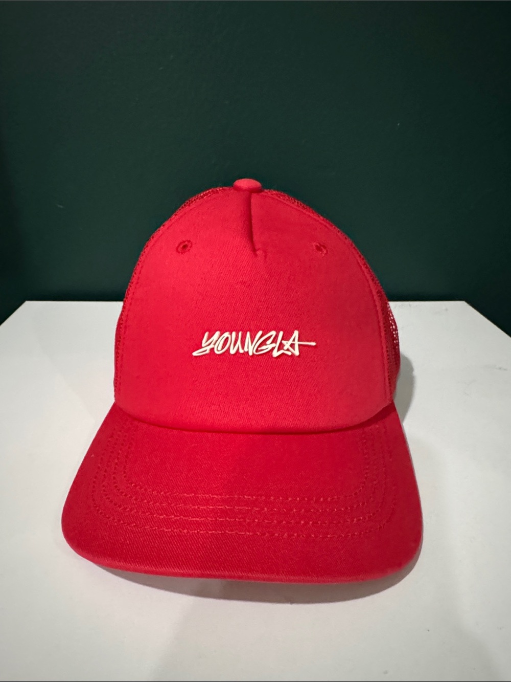 YoungLA Red Logo Mesh Back Hat